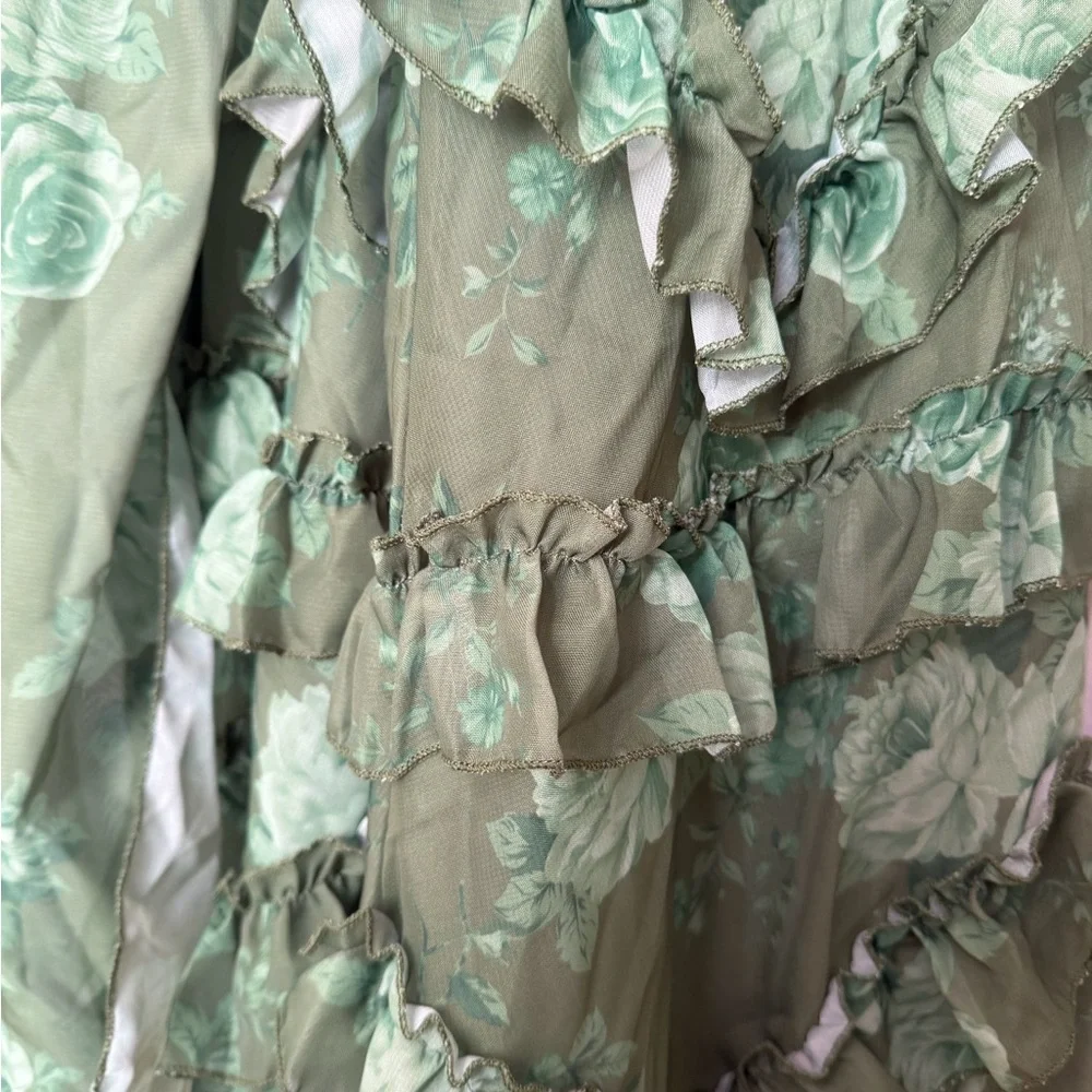 Green Floral Cottagecore Etheral Forest Fairy Vibes Formal Dress – NWT - Picture 5 of 11
